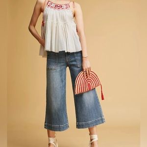Anthropologie Shiraleah "Sofia" Striped Straw Clutch